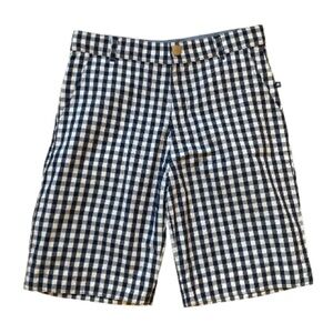 Tooby Doo Navy and White Gingham Shorts Adjustable Waist Size 10
